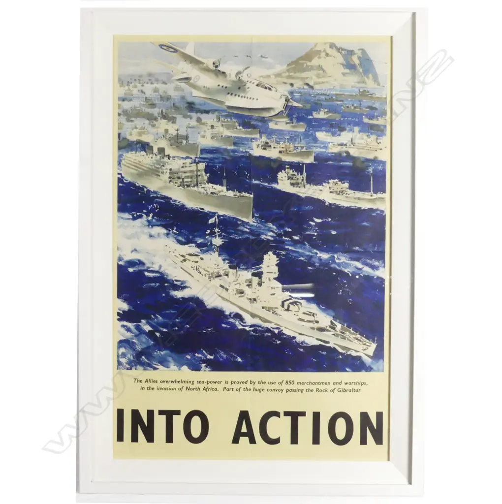 A framed WWII propaganda poster Image 1++