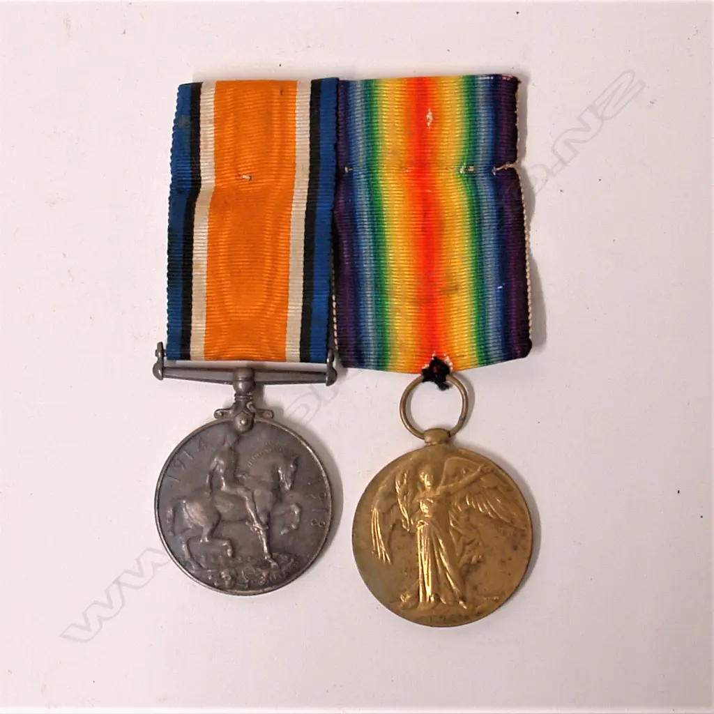 A pair of WWI NZEF service medals Image 1++