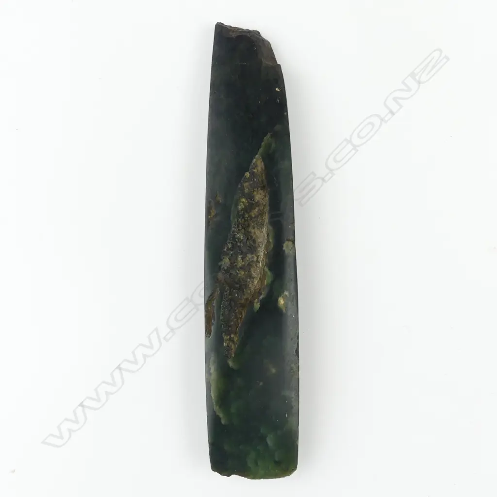 An early Maori nephrite toki (greenstone adze) Image 1++