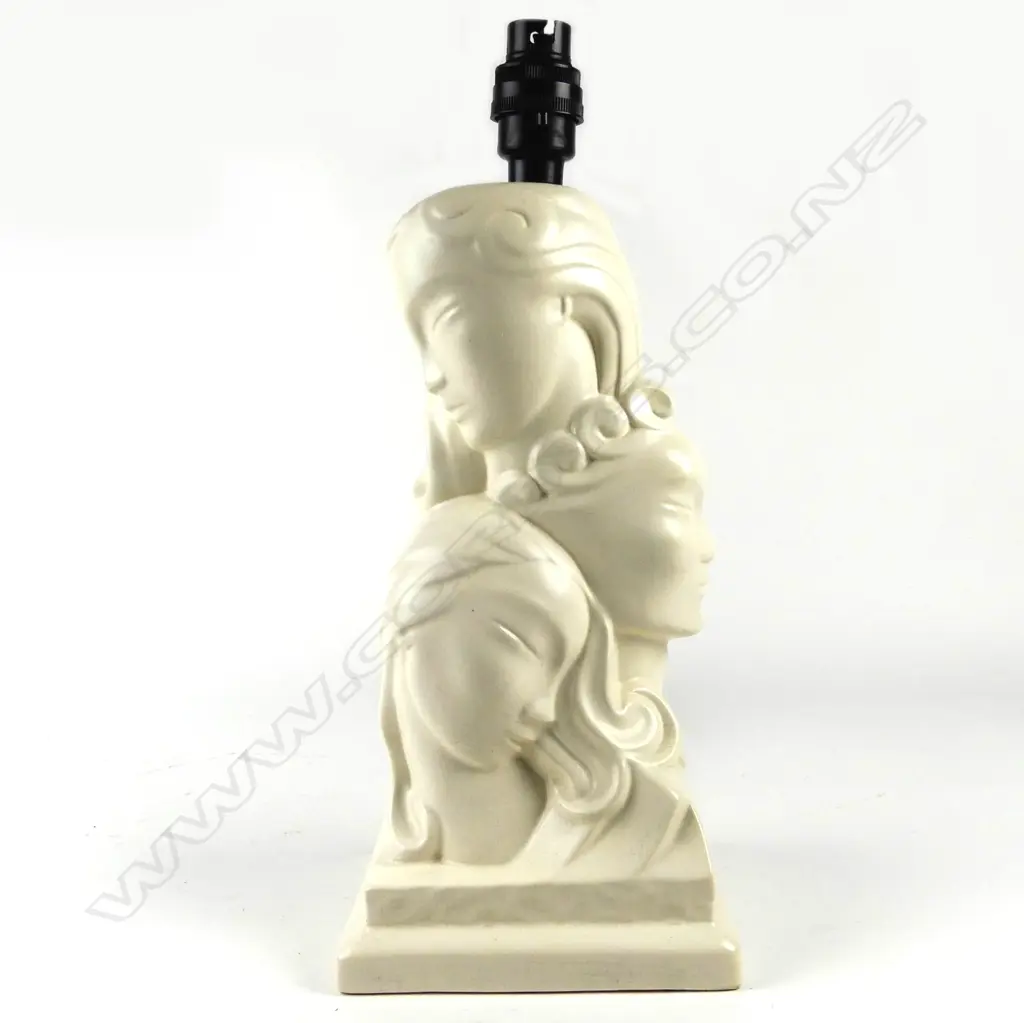 An uncommon Crown Lynn 'Three Faces of Eve' table lamp base Image 1++