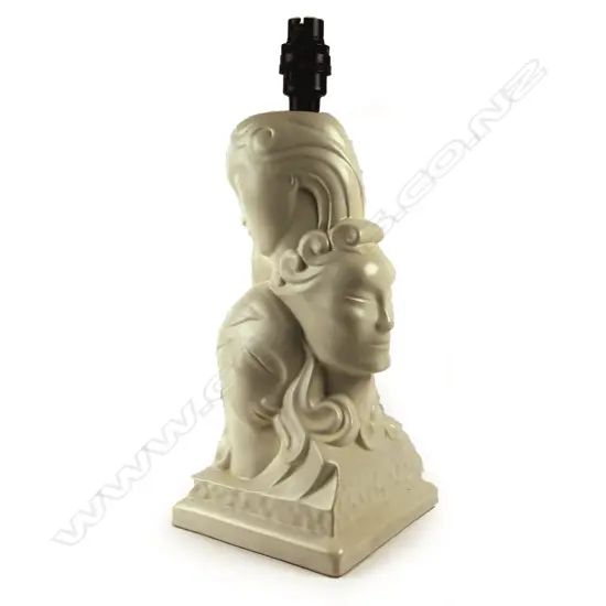 An uncommon Crown Lynn 'Three Faces of Eve' table lamp base
