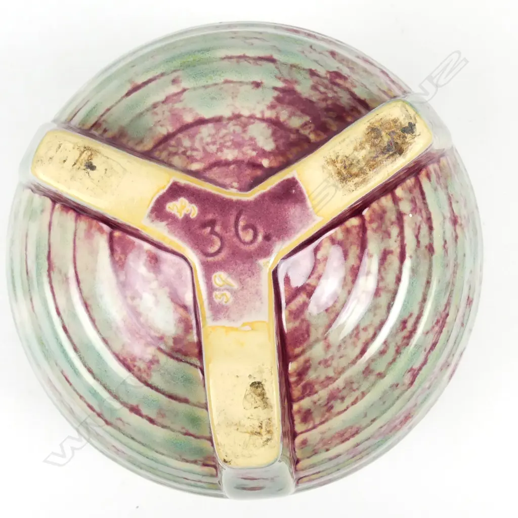 An early Crown Lynn/Ambrico banded spherical vase Image 1++