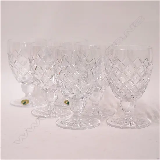 A set of six Waterford tall wine glasses