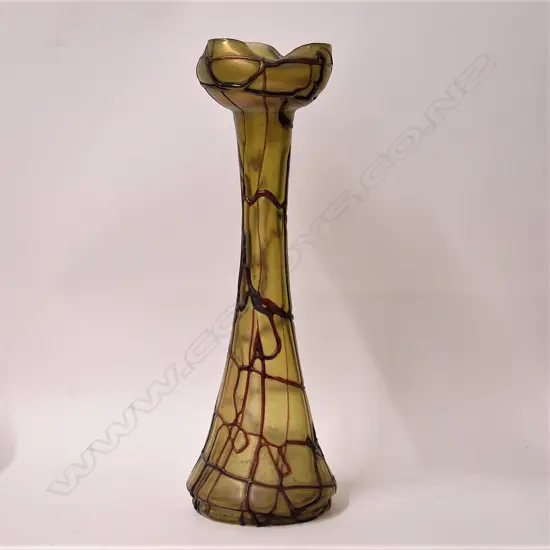 An Art Nouveau tall glass vase by Pallme-König