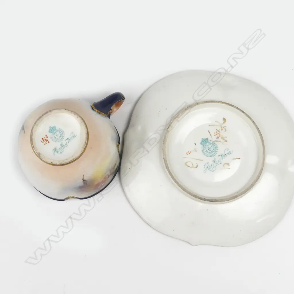 A Hadley's Worcester cabinet cup and saucer Image 1++