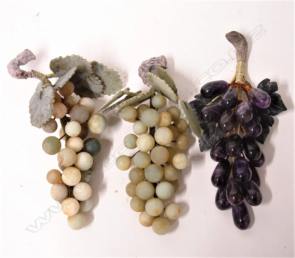 Three Oriental gemstone grape clusters Image 1++