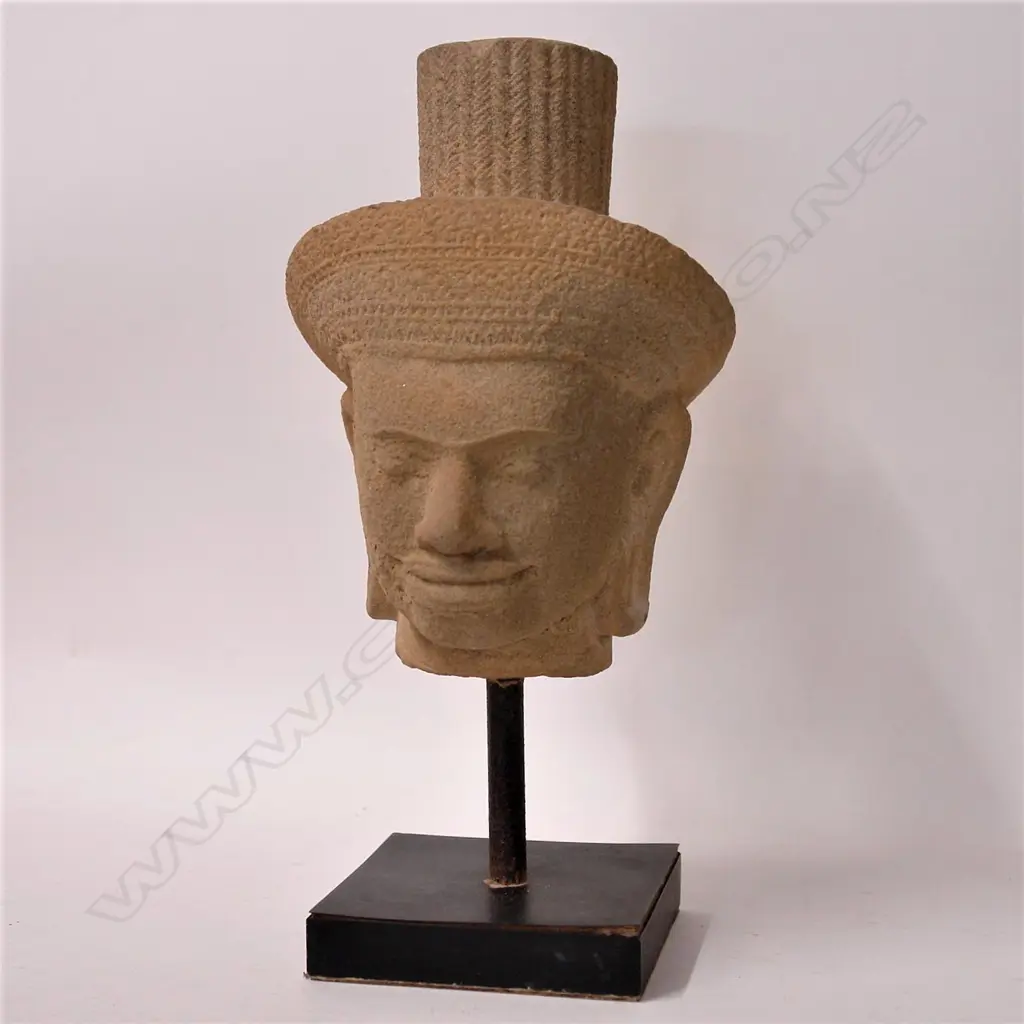 A Cambodian sandstone carved head Image 1++