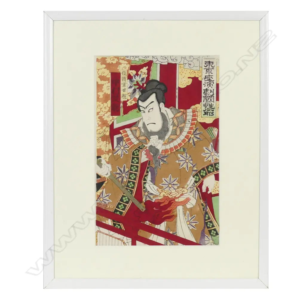 A Japanese woodblock print by Toyohara Kunichika (1835-1900) Image 1++