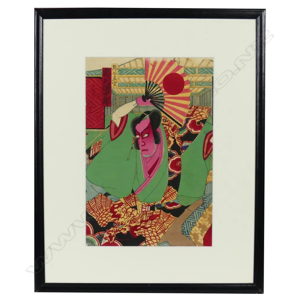 A Japanese woodblock print by Toyohara Kunichika (1835-1900) Image 1++
