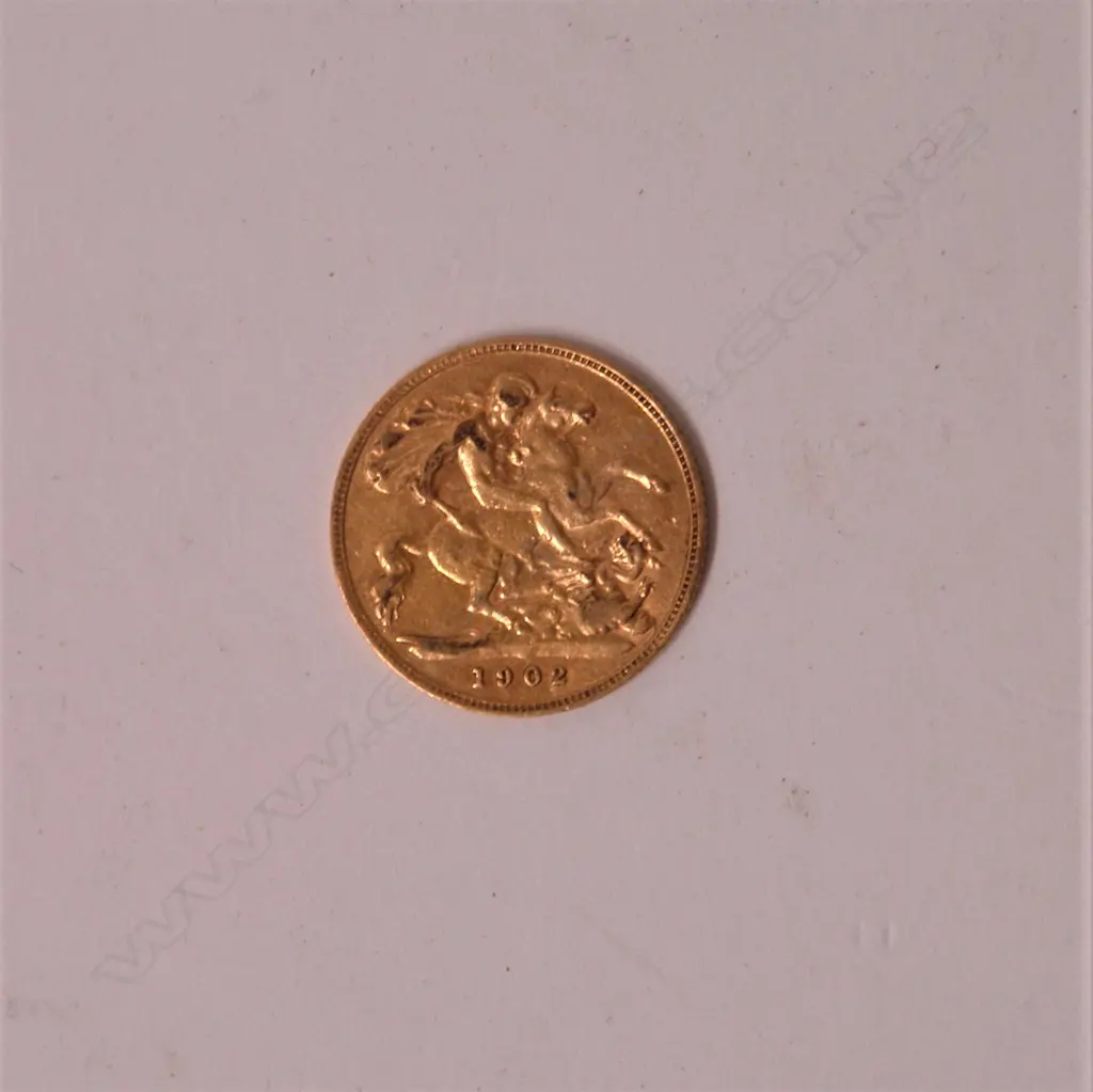 A 1902 gold half sovereign Image 1++
