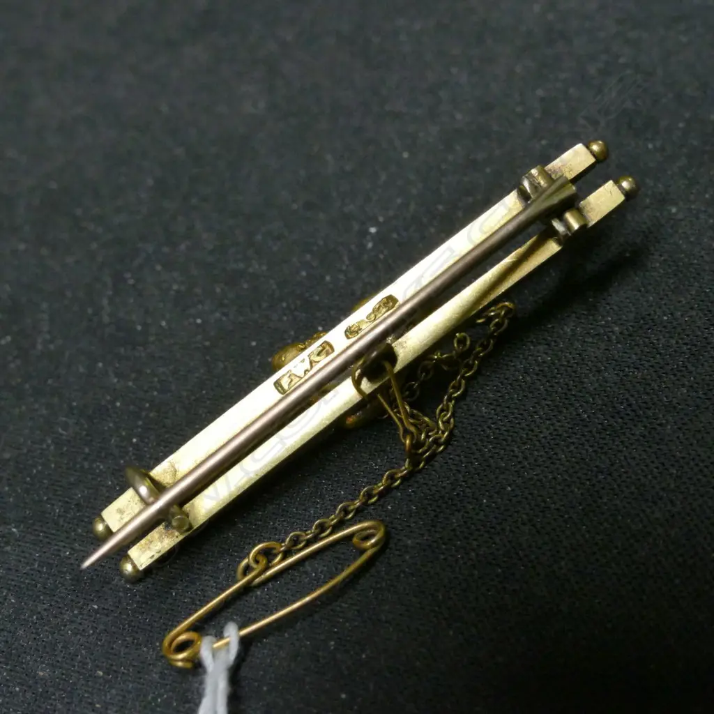 A NZ colonial gilded 9ct and natural gold nugget brooch Image 1++
