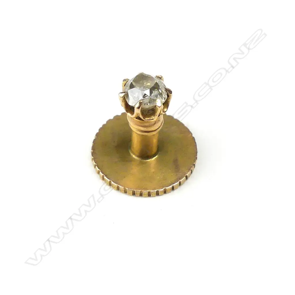 Adolph Kohn N.Z. colonial 15ct. rose gold and solitaire diamond shirt stud Image 1++