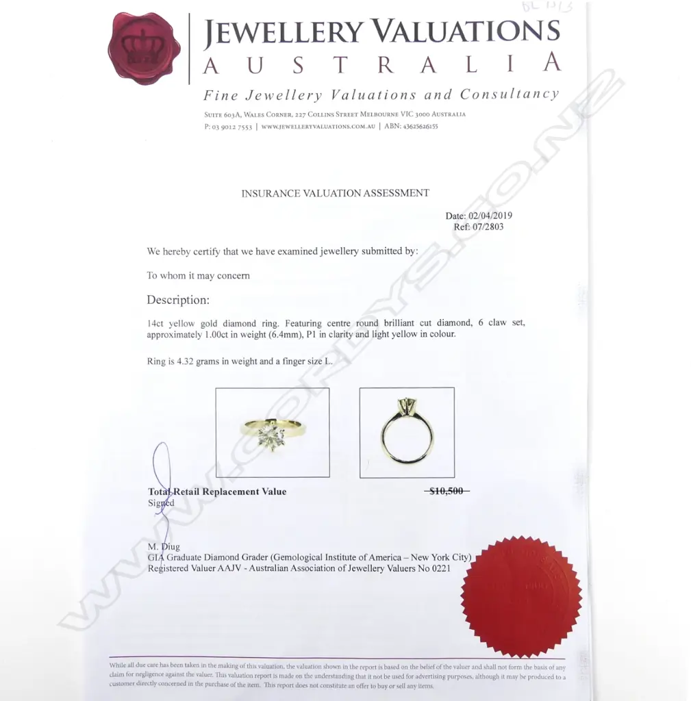 A 14ct gold diamond solitaire ring Image 1++