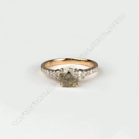 A 14ct rose gold diamond ring