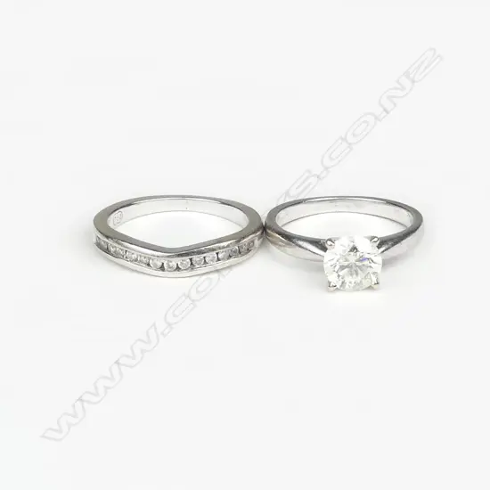 An 18ct white gold and diamond solitaire ring