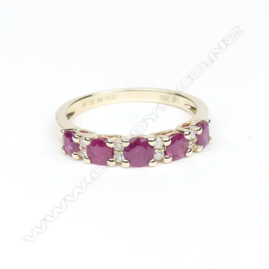 A 14ct gold ruby and diamond ring