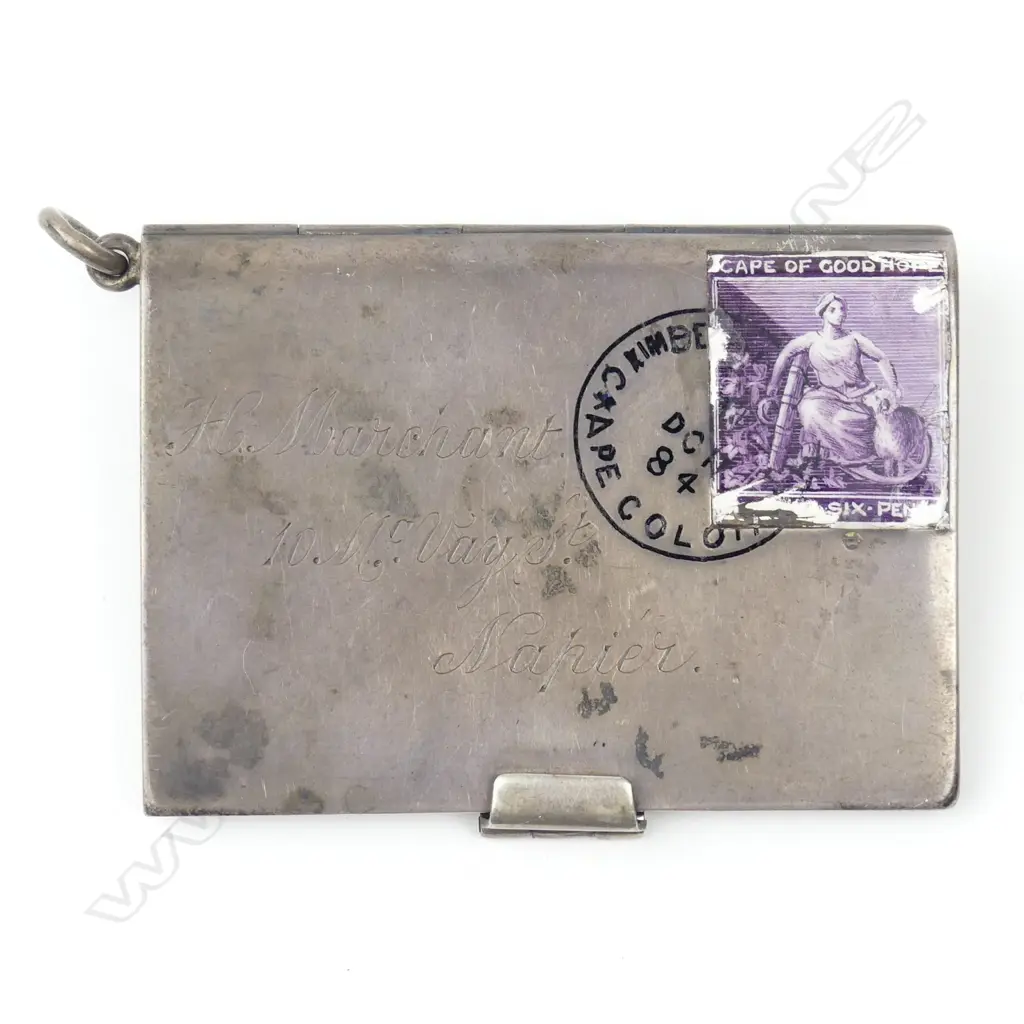 A Victorian silver envelope form card case Image 1++