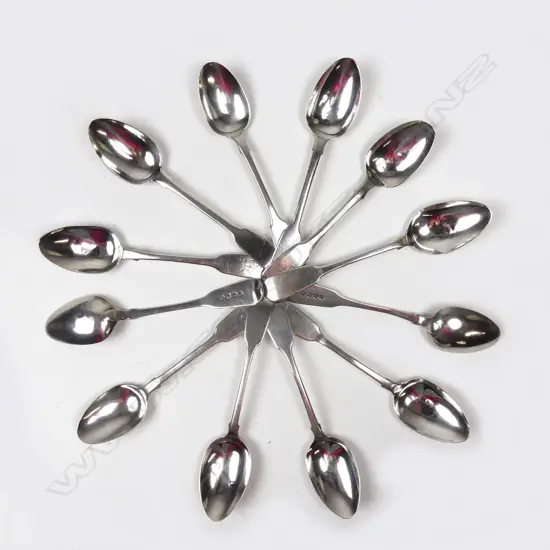 Twelve silver teaspoons