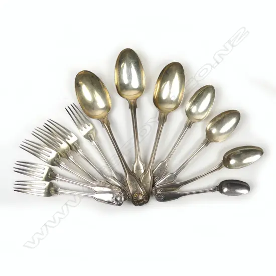 A set of 13 pieces of William IV silver cutlery