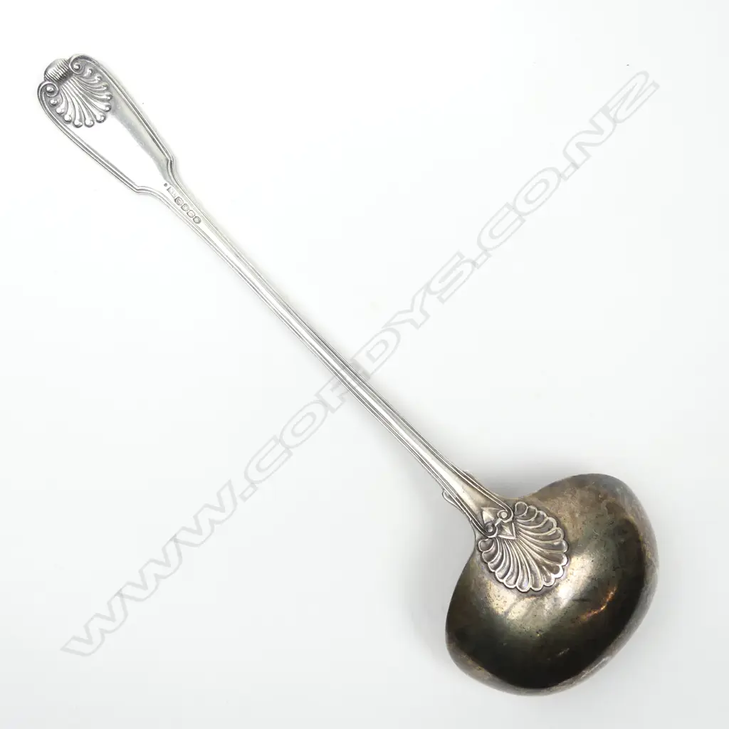 A heavy William IV silver double struck soup ladle Image 1++
