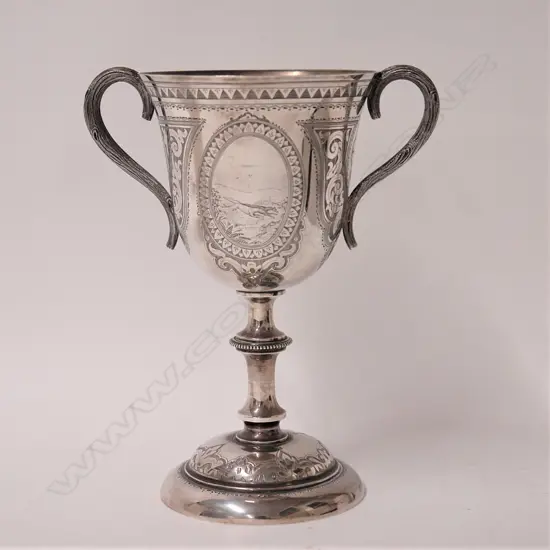 A historical NZ silver presentation cup by Petersen & Co.