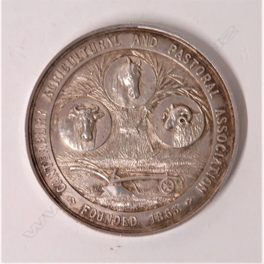 A rare NZ silver first prize medal by G. Coates & Co. Image 1++