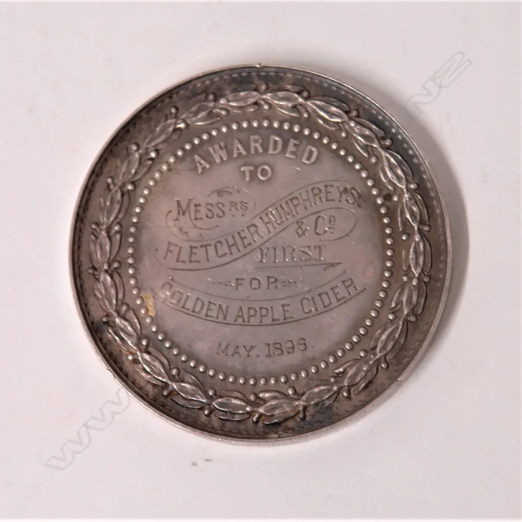 A rare NZ silver first prize medal by G. Coates & Co. Image 1++