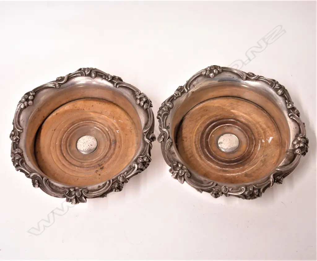 A pair of 19thC Old Sheffield Plate wine coasters Image 1++