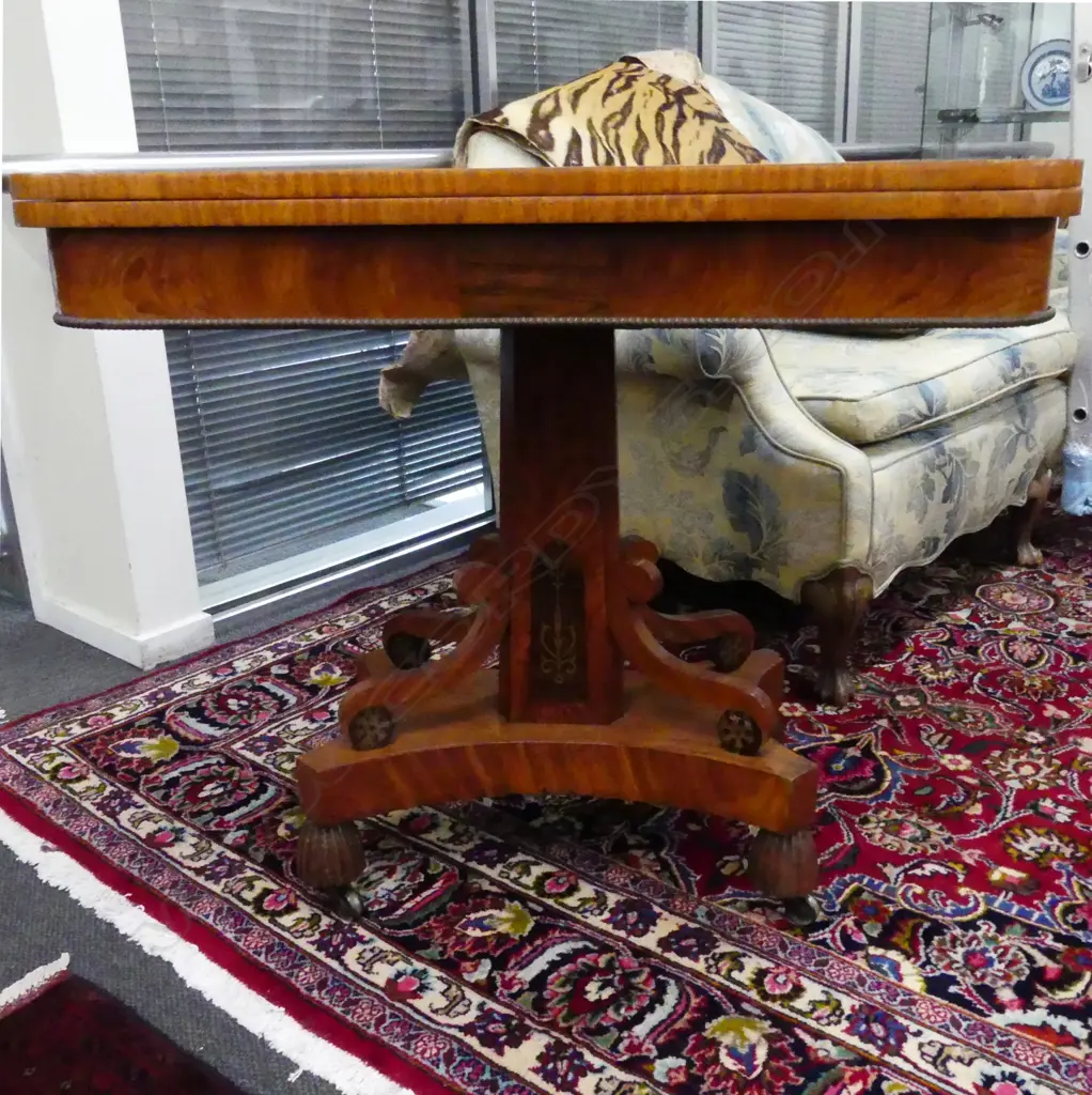 A Regency rosewood card table Image 1++