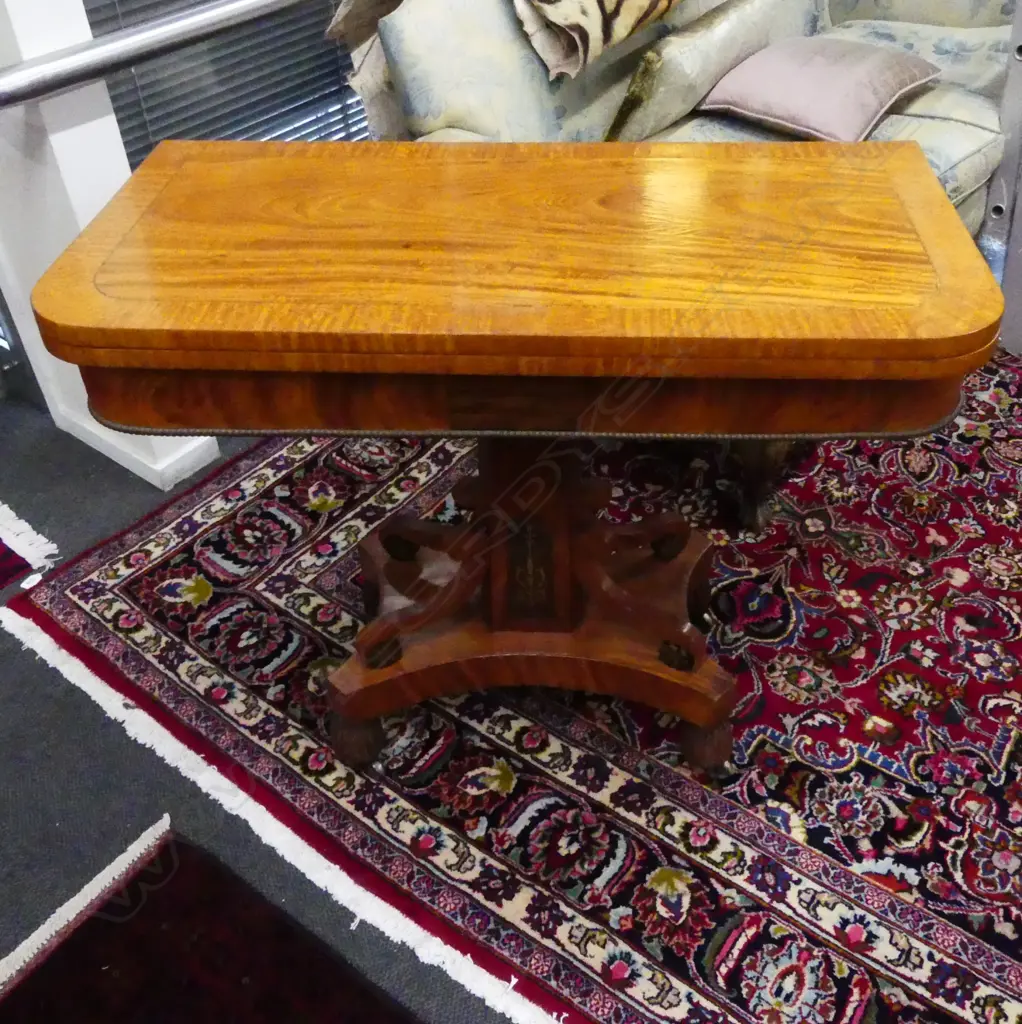 A Regency rosewood card table Image 1++