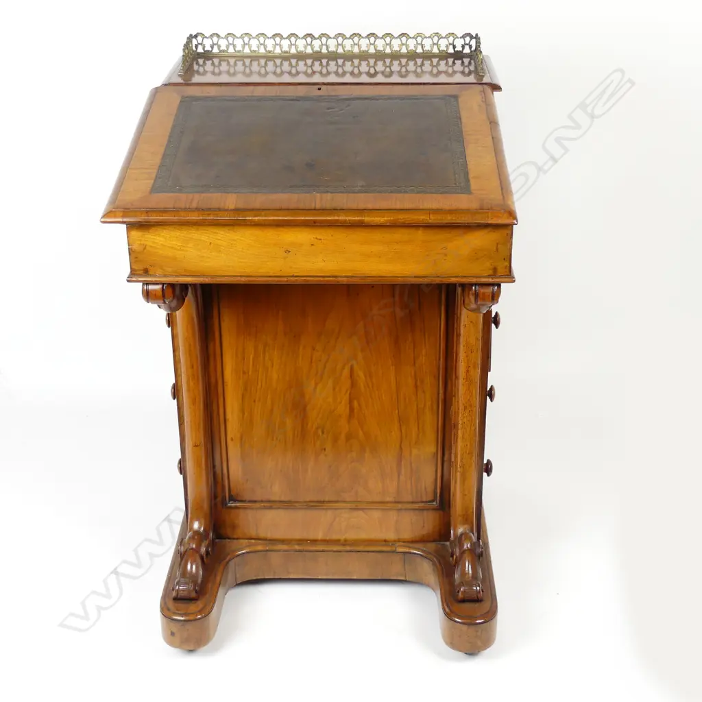A Victorian walnut Davenport Image 1++