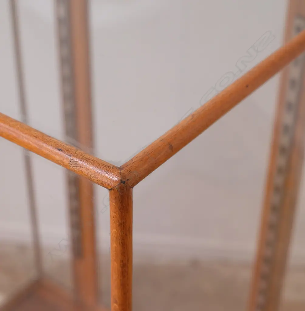 A 1920/1930s oak framed and glazed art deco shop display cabinet Image 1++