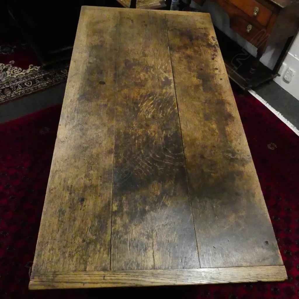 An antique country oak refectory dining table Image 1++