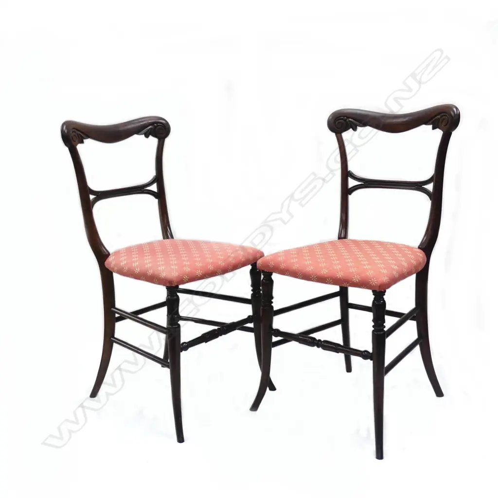 A pair of Victorian balloon back dining chairs Image 1++