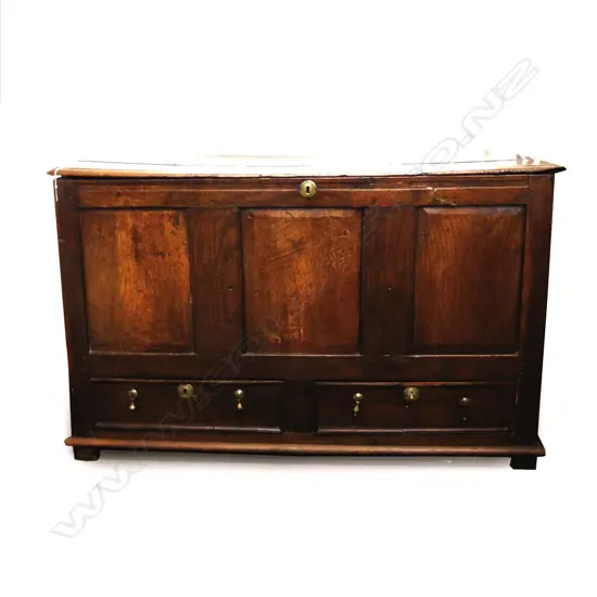 A large high Georgian oak coffer