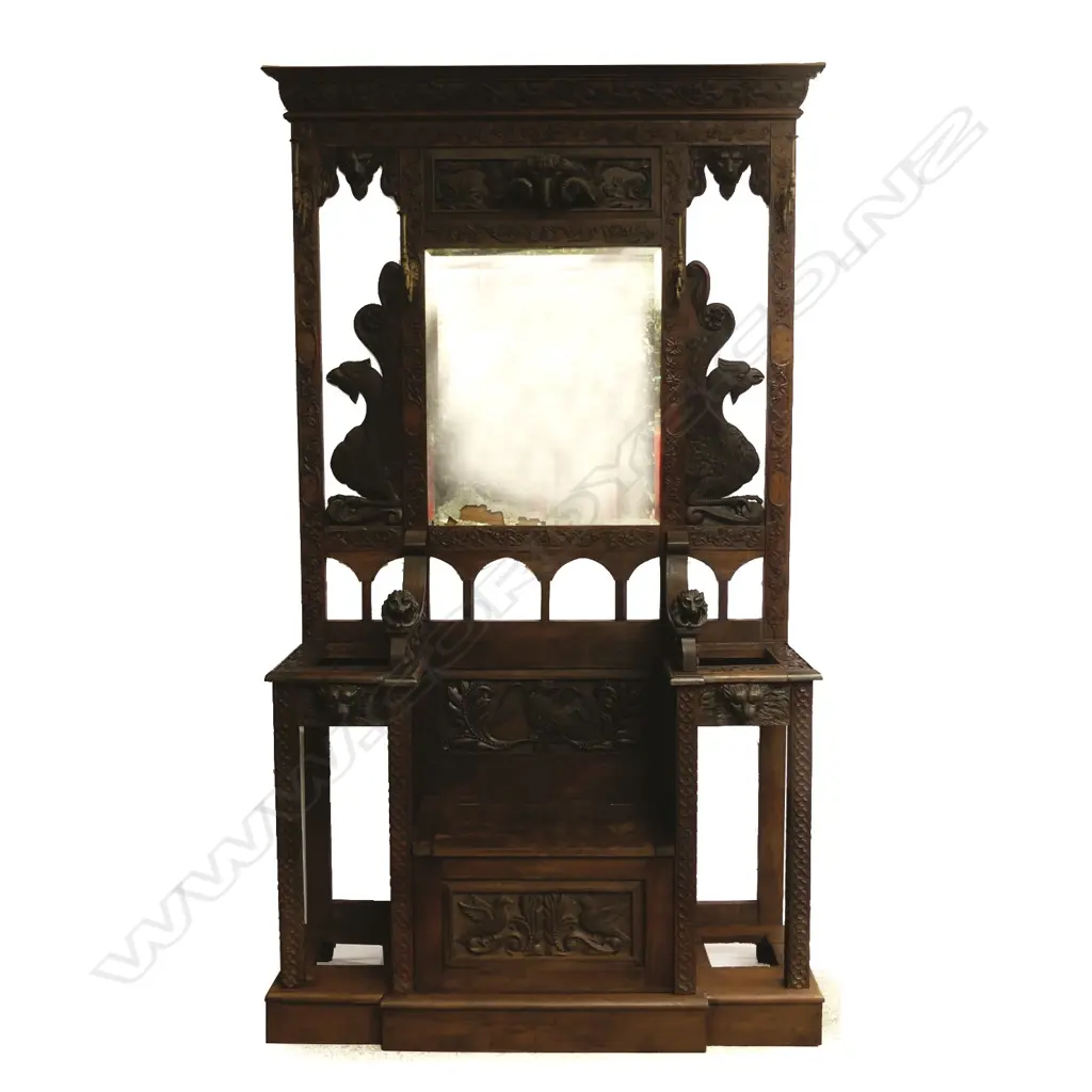 An 19thC Black Forest oak hall stand Image 1++