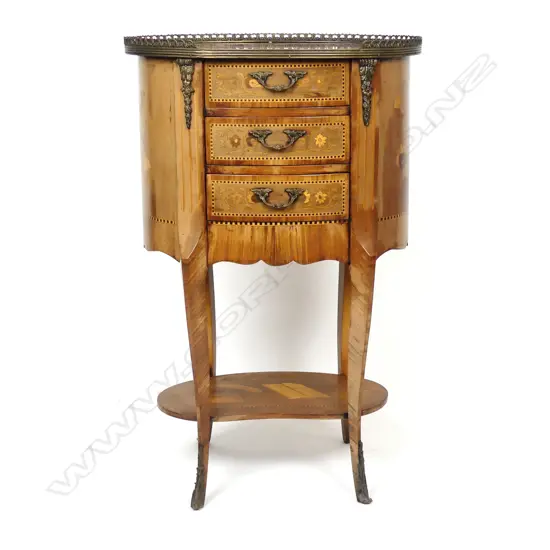 A 20thC French style small marquetry inlaid side table
