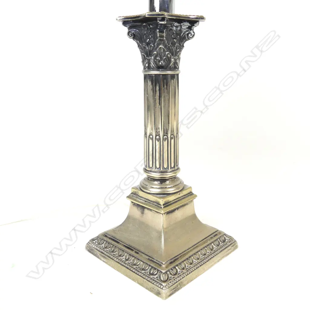 A pair of WMF silver plate Corinthian column table lamps Image 1++