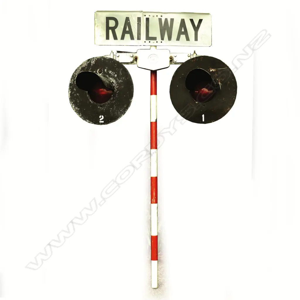 A vintage NZR railway crossing light set Image 1++