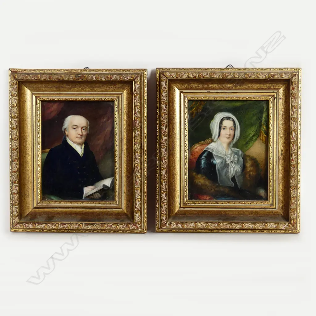 A pair of framed 19th century miniature portraits Image 1++
