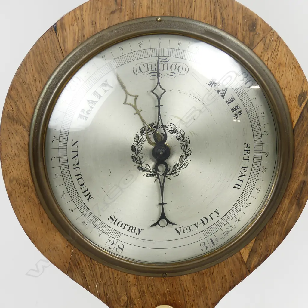 An early Victorian rosewood banjo barometer Image 1++