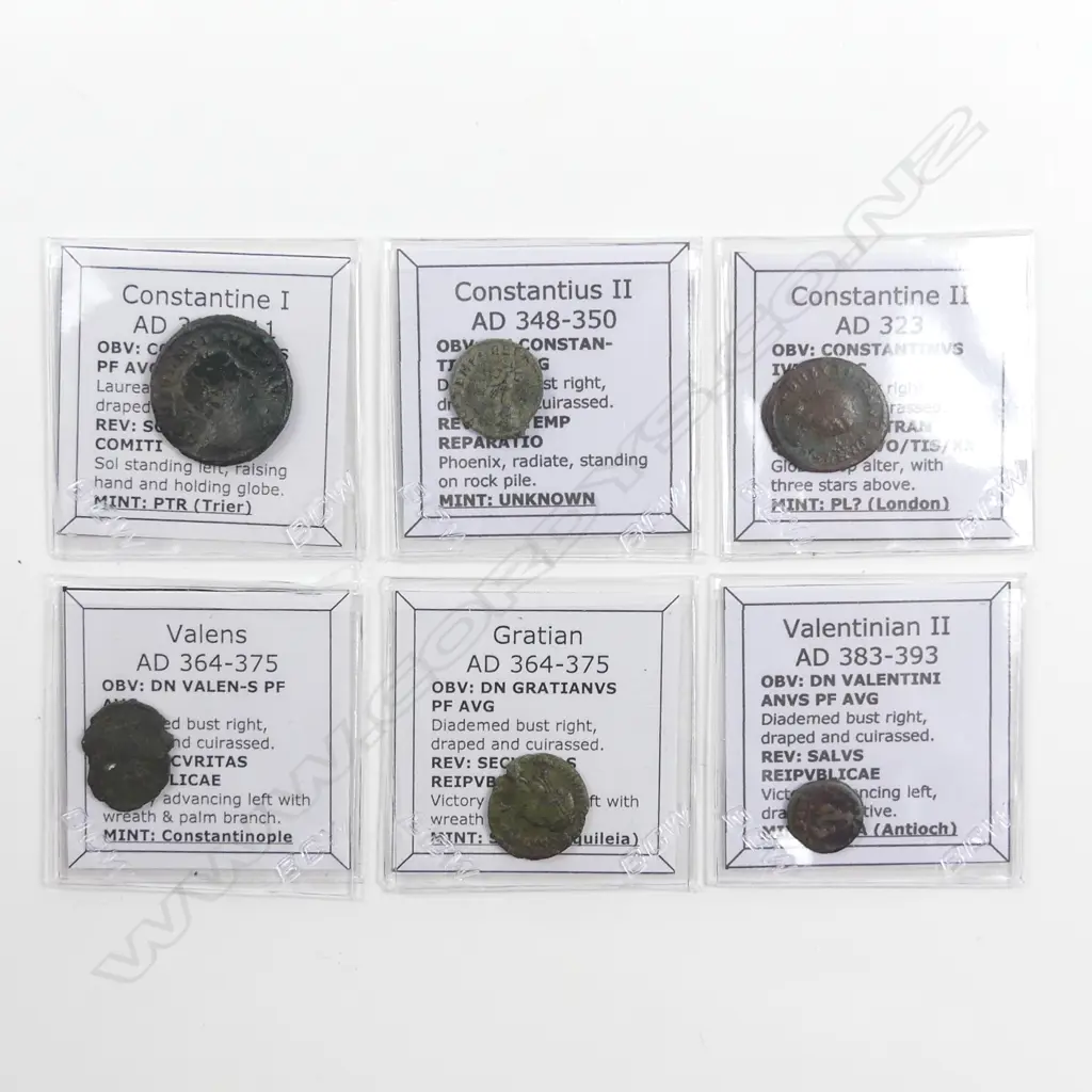 Six late Roman period bronze coins Image 1++