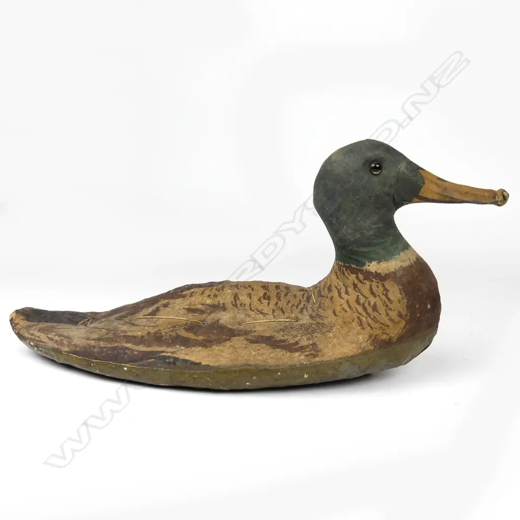 Vintage fine weave canvas drake duck decoy Image 1++