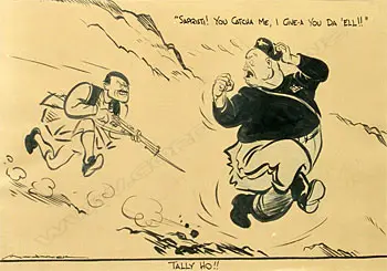 Gordon Minhinnick (1902-1992) three WWII cartoons Image 1++