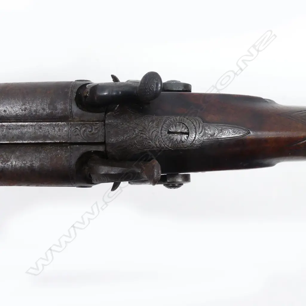 A double barrel muzzle loading percussion cap shotgun Image 1++