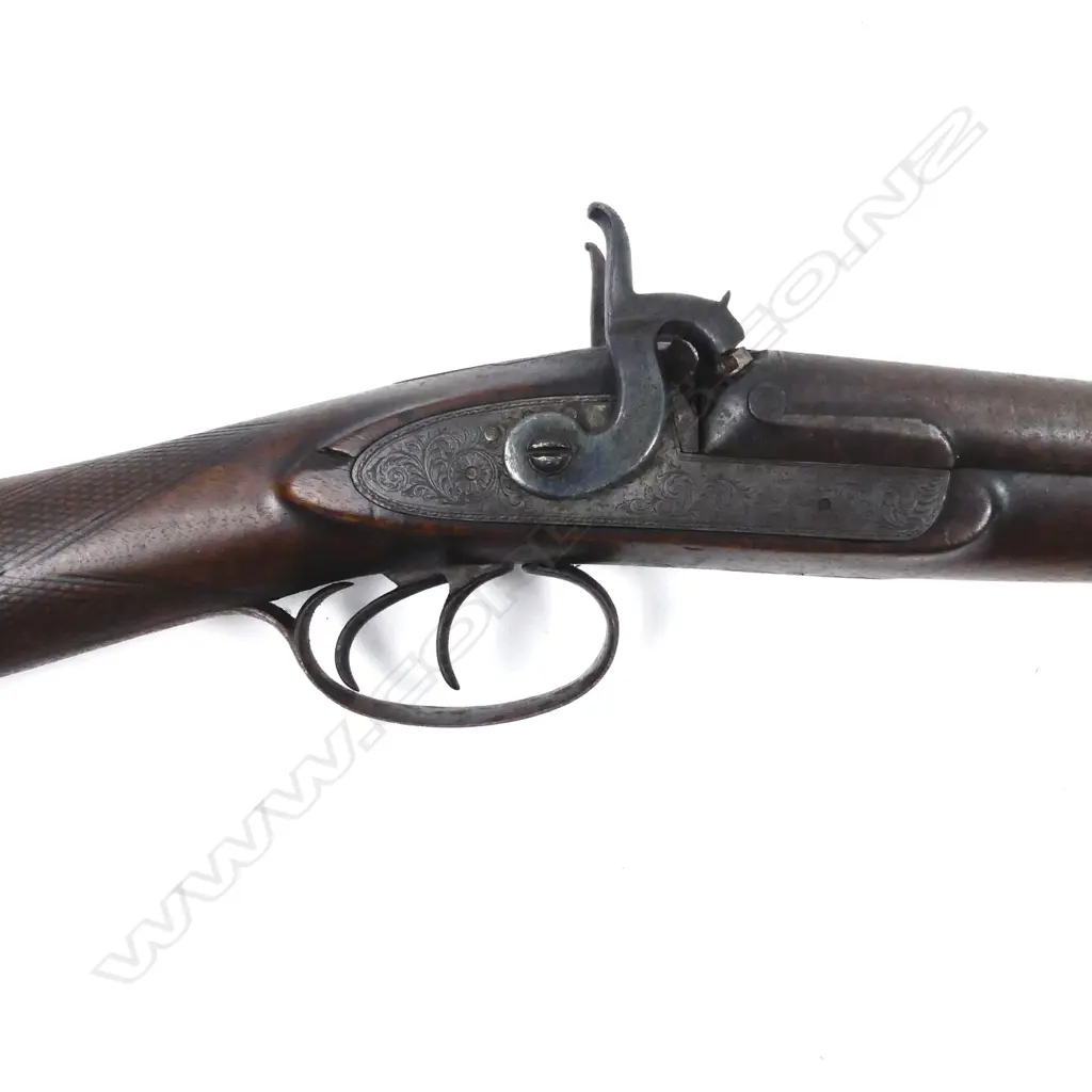 A double barrel muzzle loading percussion cap shotgun Image 1++