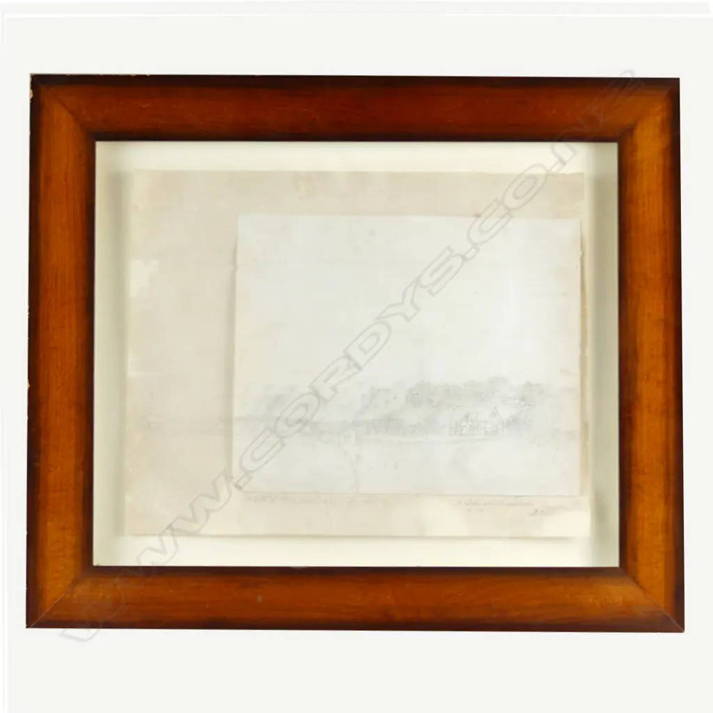 An early colonial pencil sketch on paper Image 1++