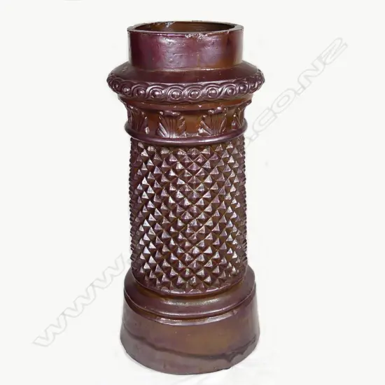 A late 19thC Lambert of Dunedin N.Z. salt glazed 'pineapple' decorated chimney pot
