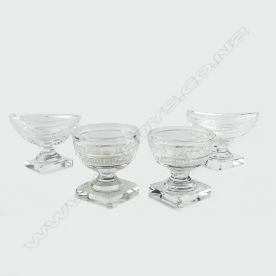 Two pairs of good Georgian style crystal salts