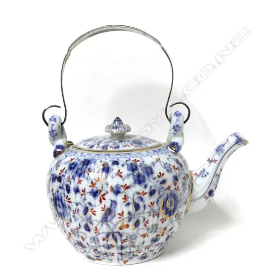An antique Dutch porcelain teapot